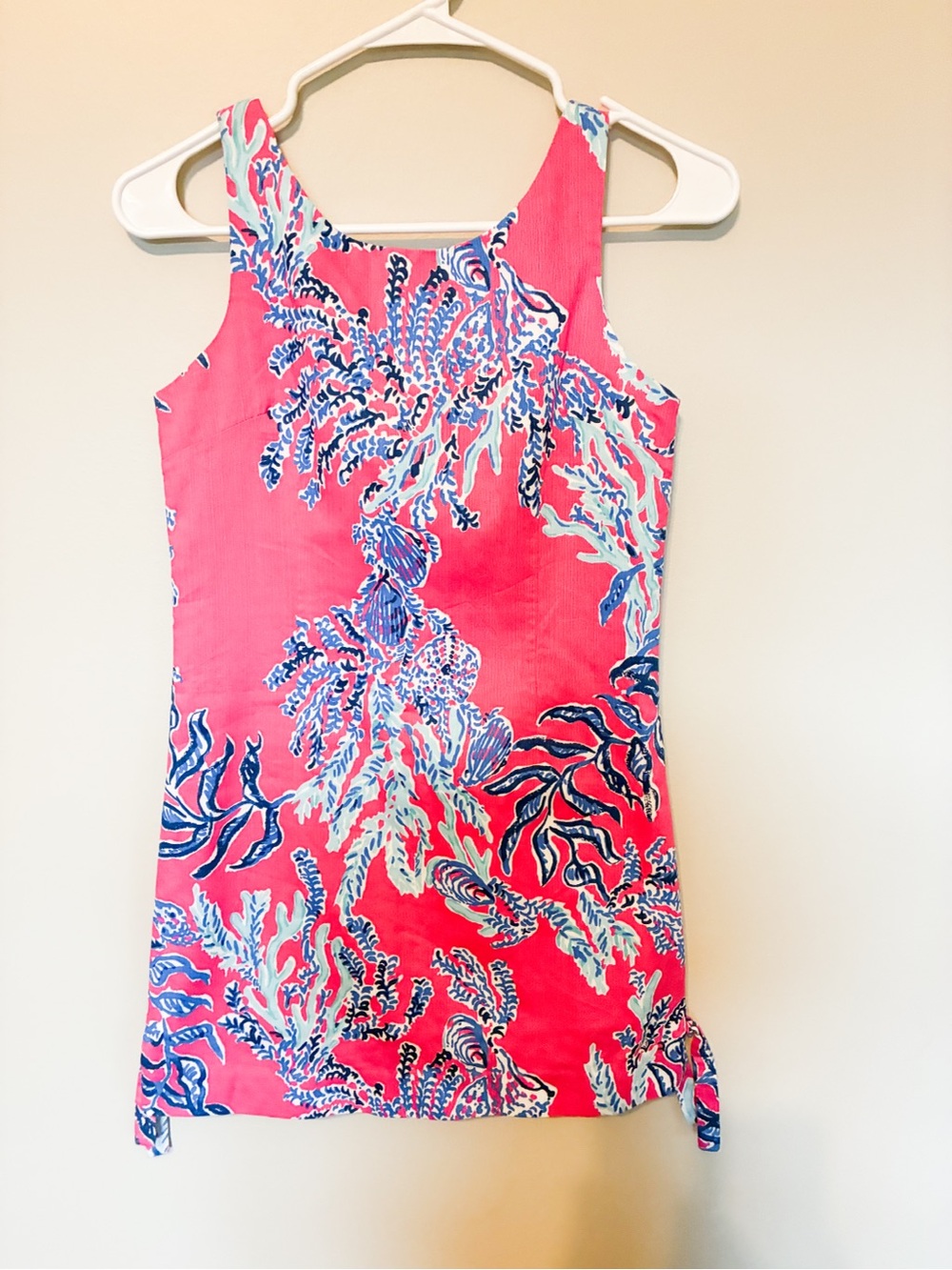 Kids Lilly Pulitzer Cathy Shift Pink “Samba” Coral Print Dress Size 14